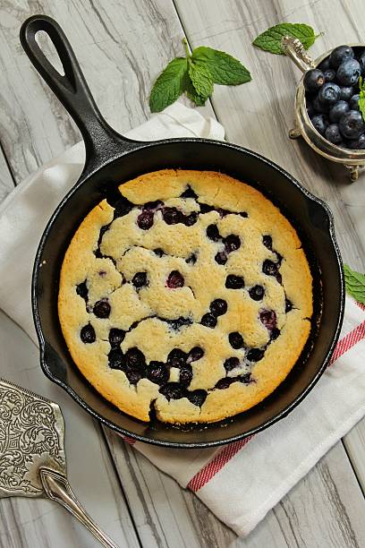 istock Blueberry cobbler in a skillet 485994350