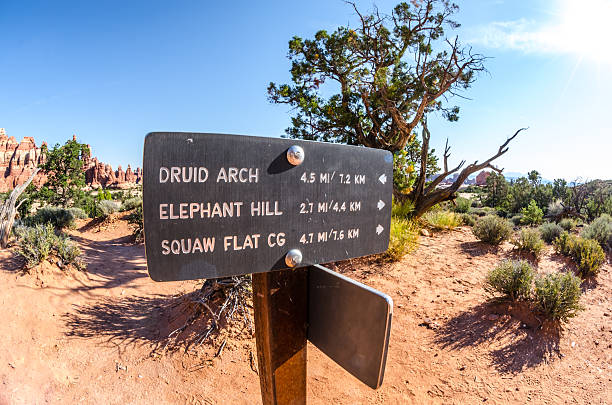 istock Sign to Druid Arch in The Needles District 485994424