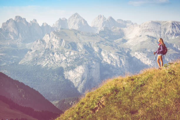 istock Girl and the Dolomites 485995342