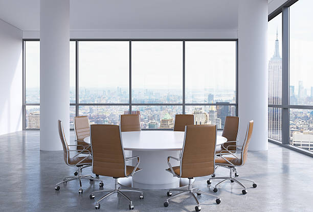 istock Panoramic conference room in modern office in New York City. 485997502