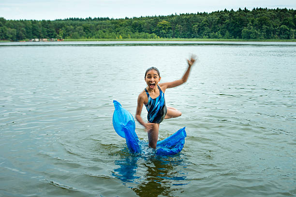 istock Perfect summer day, kid relaxing on pool raft 485997796