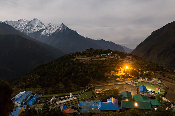 istock Namche Bazaar village at night, Nepal. 485998318