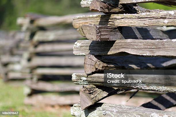 Rustic Wooden Fence Stock Photo - Download Image Now - Agricultural Field, American Civil War, Battle