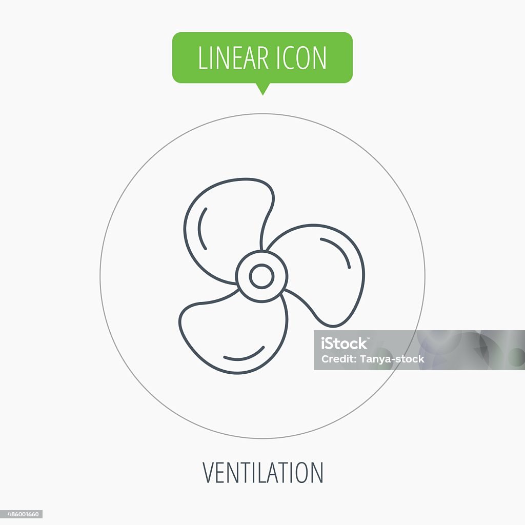 Icono de ventilación. Ventilador o propeller señal de pare. - arte vectorial de 2015 libre de derechos