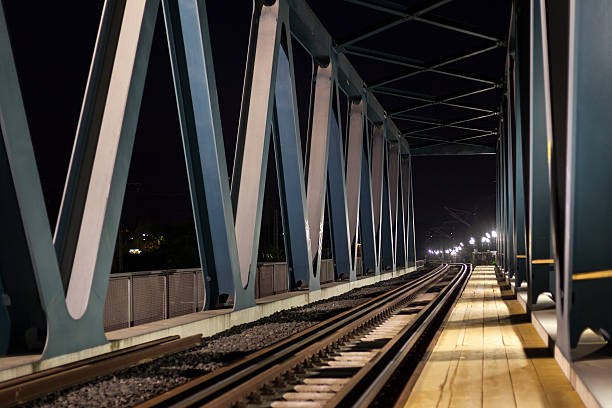 istock Steel bridge, railroad track 486002981