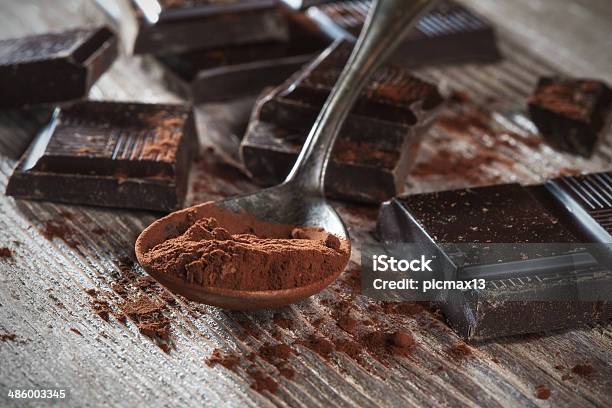 Dark Chocolate Stock Photo - Download Image Now - Cocoa Powder, Cacao Fruit, Dark Chocolate