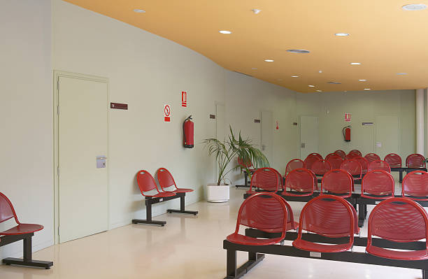 istock Hospital. Waiting area with seats. 486003421