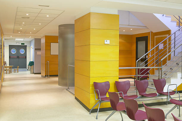 istock Hospital. Waiting area with seats. 486005311