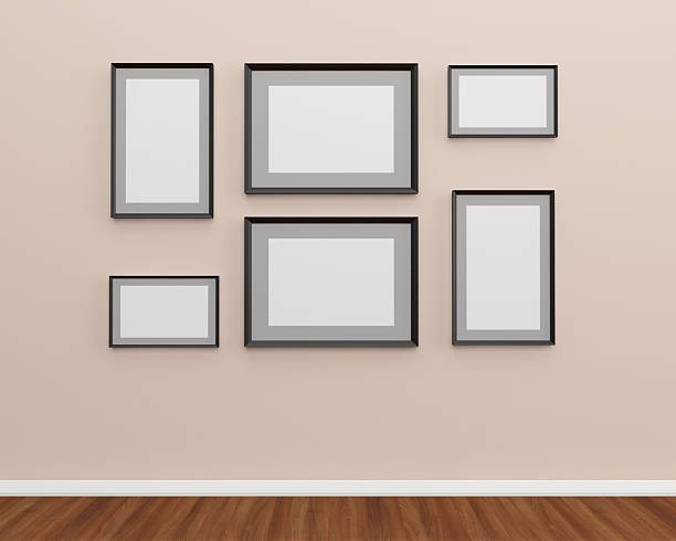 istock Group of photo frames on the wall. 486006390
