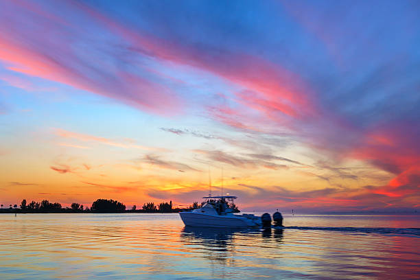 istock Motorboat at Sunset in Florida 486007310