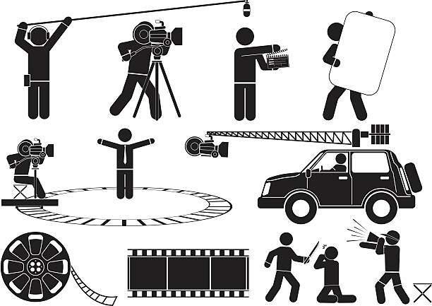 ilustraciones, imágenes clip art, dibujos animados e iconos de stock de grabar películas - human hand white background men studio shot