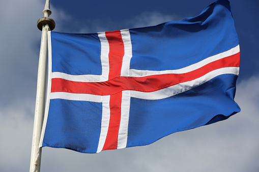 Icelandic Flag in the Wind