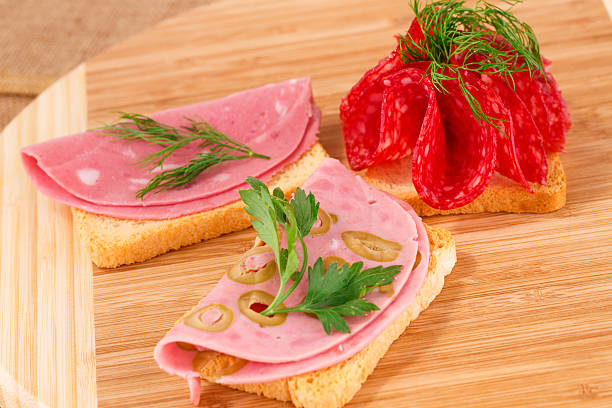 Toasts variations with avocado, ham, vegetables and dairy products.