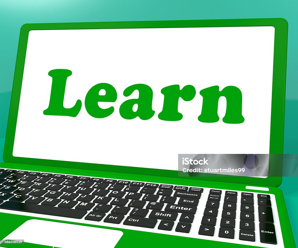 Learn Laptop Shows Web Learning Or Studying Learn Laptop Showing Web Learning Or Studying E-Learning Stock Photo