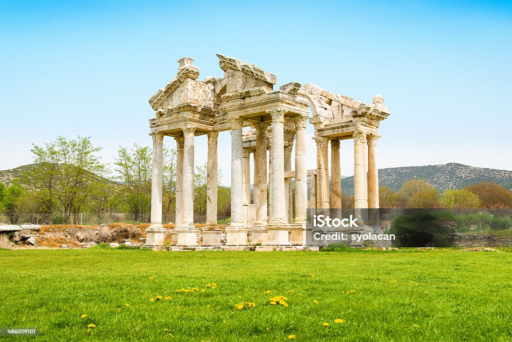 Aphrodisias A monumental gateway in Aphrodisias, Geyre, Aydin Province, Turkey.  Anatolia Stock Photo