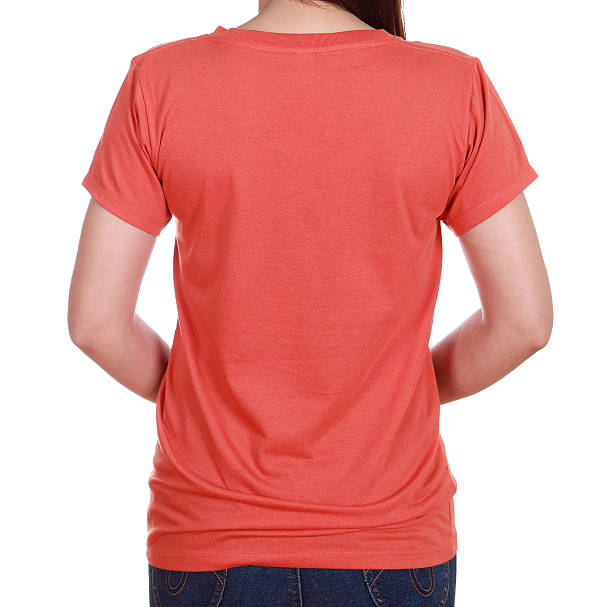 istock close-up female with blank t-shirt (back side) 486019241