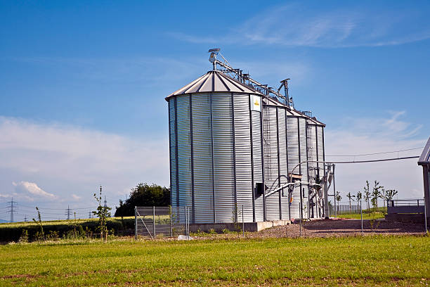 istock beautiful landscape with silo and  blue sky 486020209