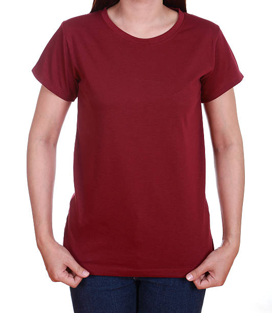 istock blank t-shirt on woman 486020547