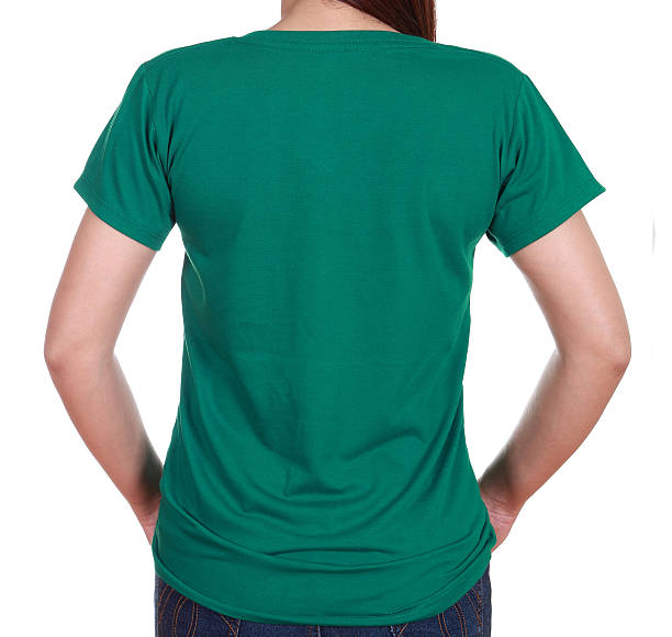 close-up female with blank t-shirt (back side)