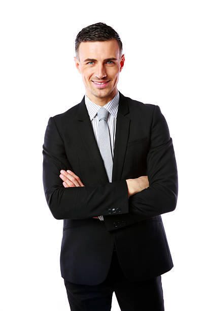 istock cheerful businessman with arms folded 486020803