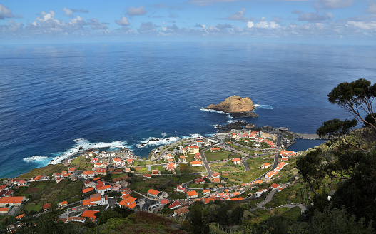 Little town Porto Moniz at north coast of Madeira, Portugal