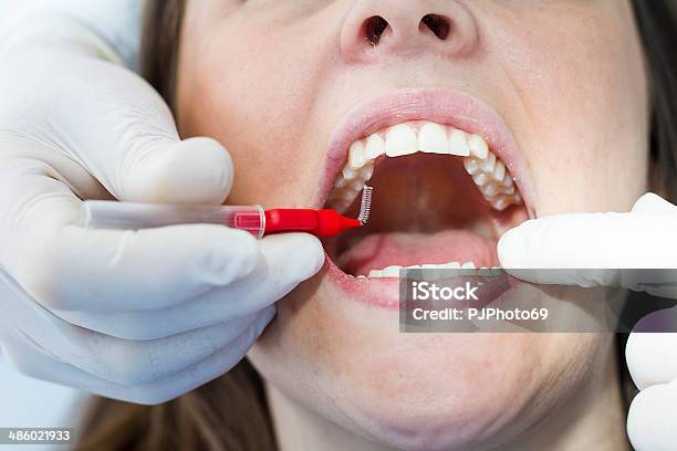Dentist With Pipe Cleaner Stock Photo - Download Image Now - Dentist, 20-24 Years, 40-44 Years