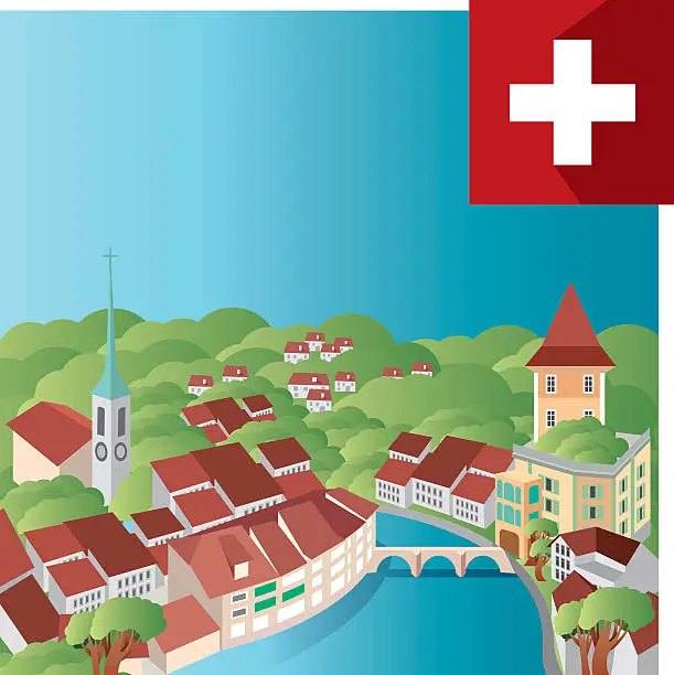 Vector illustration of Zurich