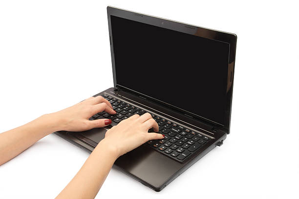 istock female hands print on the laptop 486022353