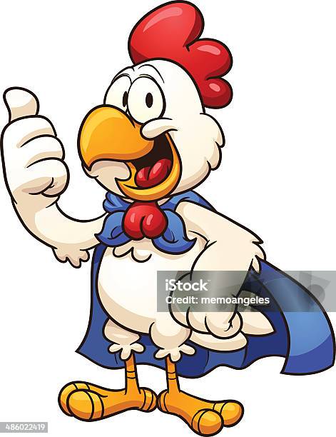 Super Chicken Stock Illustration - Download Image Now - Cartoon, Chicken - Bird, Cape - Garment