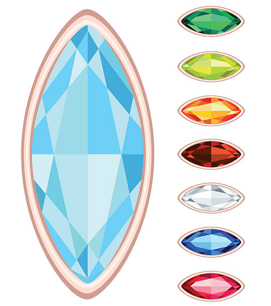 ilustrações, clipart, desenhos animados e ícones de amber, citrine, ruby diamond, cor de safira, pedras preciosas conjunto, emerald - diamond gem sapphire ruby