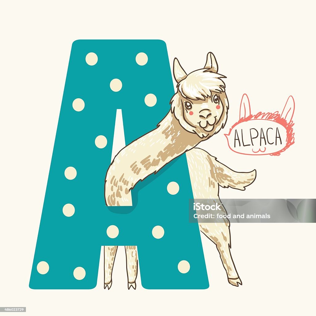 letter A alpaca alphabet letter A Alphabet stock vector