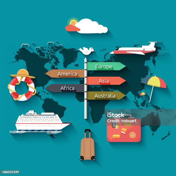 아이콘 세트 여행이요 및 계획합니까 여름 휴가 가리키기에 대한 스톡 벡터 아트 및 기타 이미지 - 가리키기, 가방, 개념