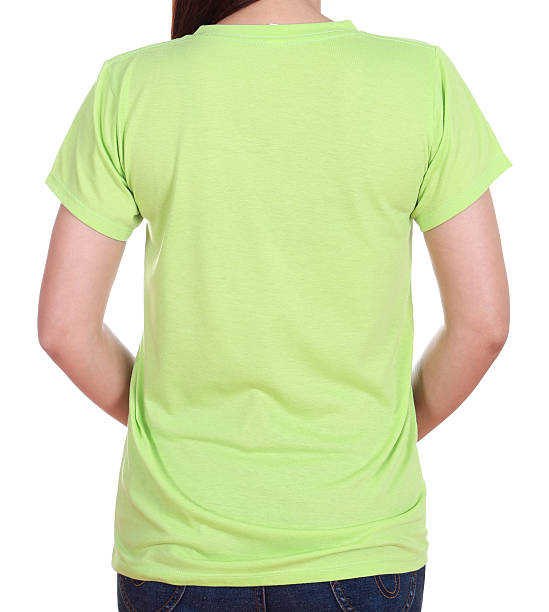 istock close-up female with blank t-shirt (back side) 486024549