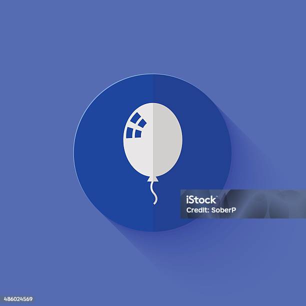 Illustration Moderne Plat Icône De Cercle Bleu Vecteurs libres de droits et plus d'images vectorielles de Anniversaire - Anniversaire, Ballon gonflé à l'hélium, Bleu