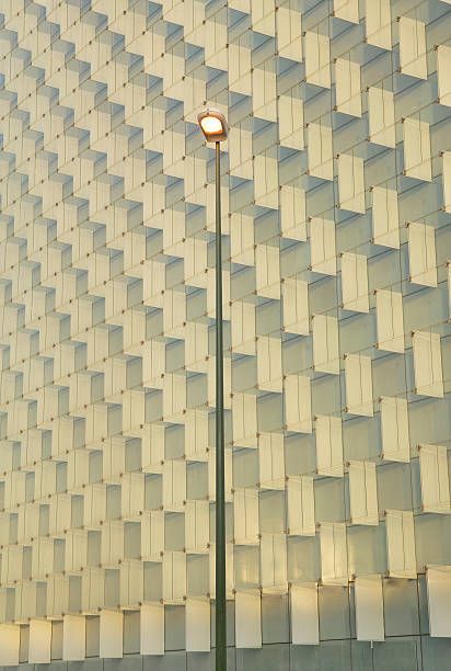 istock Modern building facade with stret lamp. 486024989