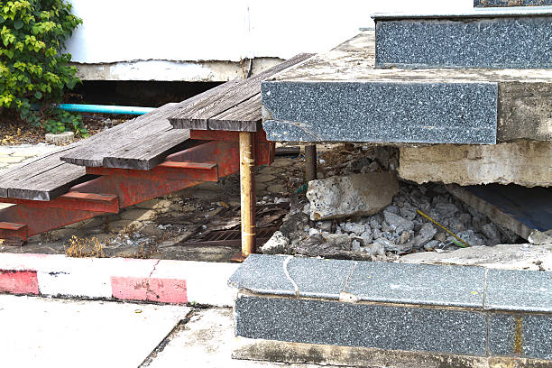 istock the concrete broke apart and sank. 486025104