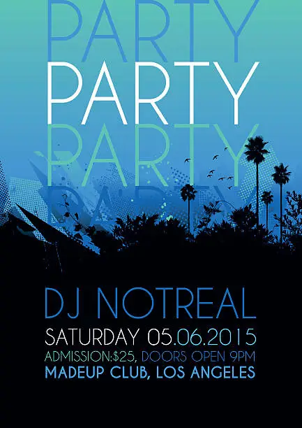 Vector illustration of Nightclub party poster