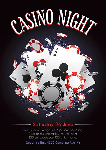 Vector illustration of Casino night poster