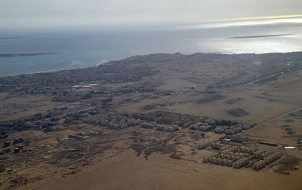 istock Hurghada town on Red Sea from air view 486028268