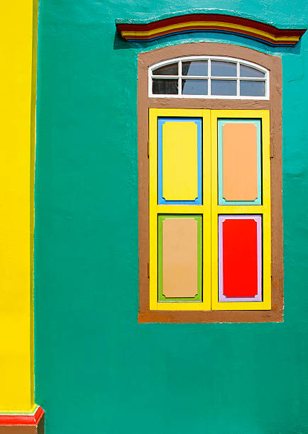 istock Green wall and windows in indian culture 486028544