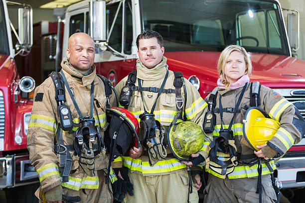 istock Diverse group of fire fighters at the station 486028946