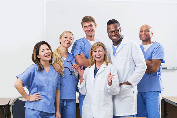 istock Multiracial group of doctors and medical interns 486029564