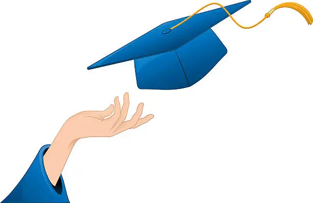 Vector illustration of Grad Hat and Hand