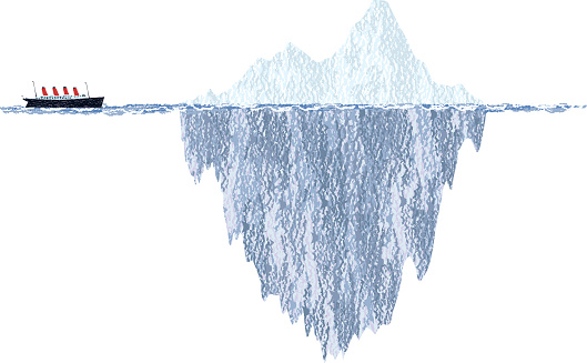 Vector illustration of an Iceberg and a cruise ship. EPS10 and high resolution JPEG files.