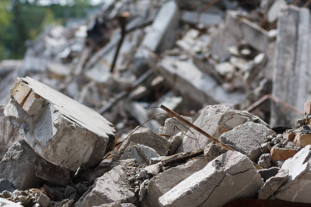 디스트로이드 미흡함-잡석, 공업주 배경기술 - bombing city earthquake disaster 뉴스 사진 이미지