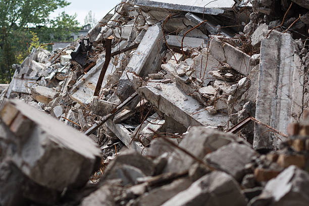 디스트로이드 미흡함-잡석, 공업주 배경기술 - bombing city earthquake disaster 뉴스 사진 이미지