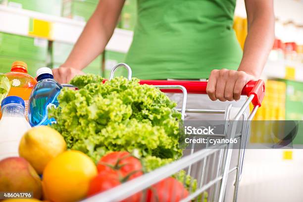 Full Shopping Cart Stock Photo - Download Image Now - 2015, Business, Business Finance and Industry