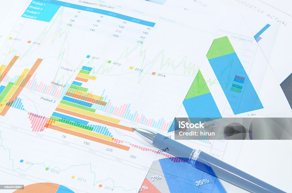 Documents And Graphs Stock Photo - Download Image Now - 2015, Business ...