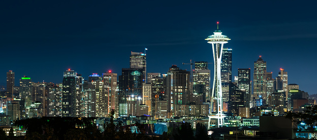 Seattle Skyline at Night from Kerry Park in Queen Anne