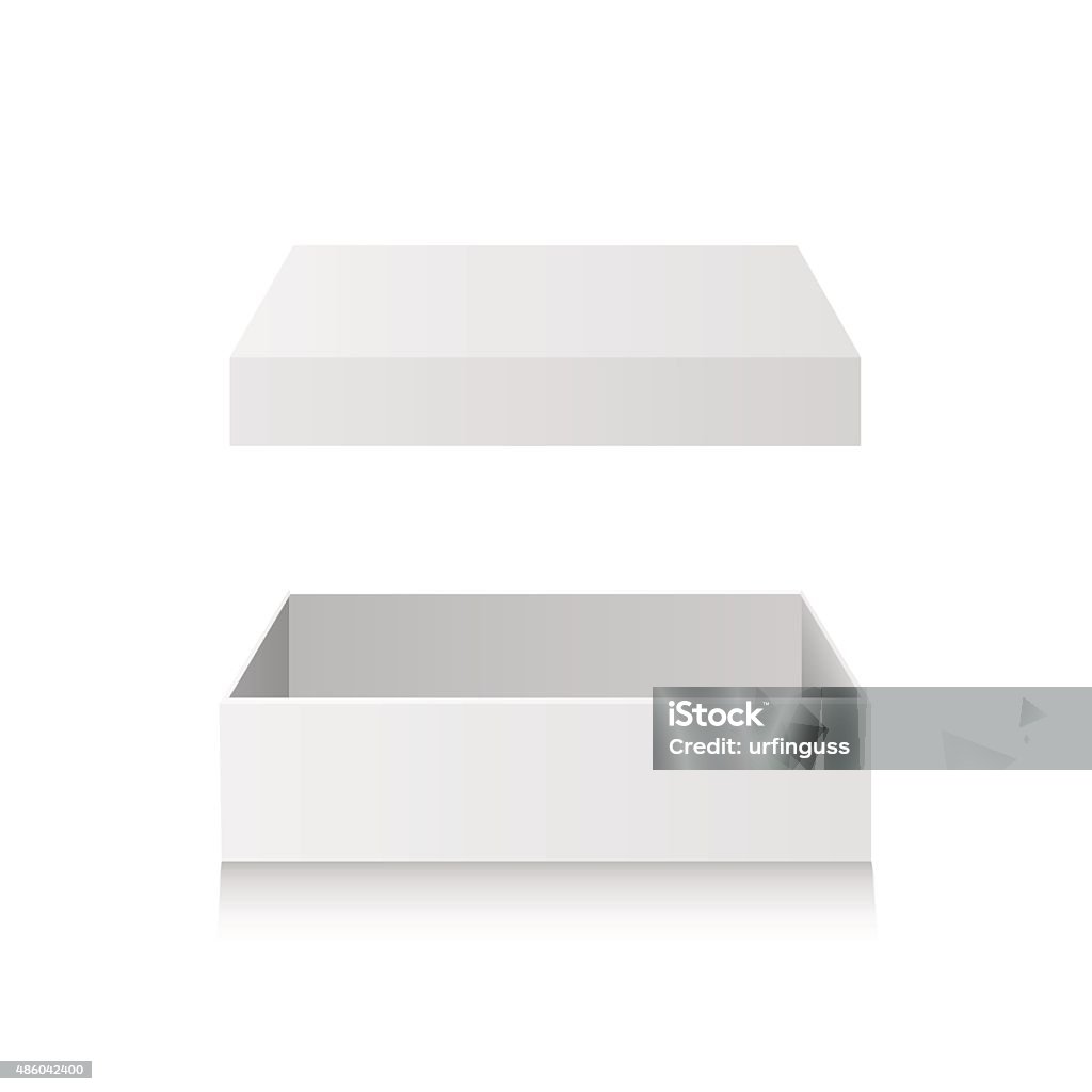 Offene Box Offene Flache Box White Objekt Auf Weißem Hintergrund ...